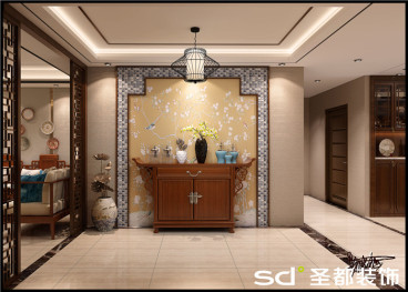 綠城翡翠湖玫瑰園現(xiàn)代簡(jiǎn)約玄關(guān)效果圖