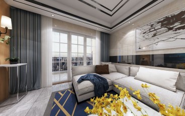 圣地亞哥工業(yè)風(fēng)客廳效果圖