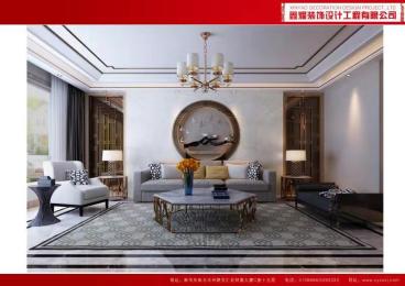 麥迪遜花園新中式客廳效果圖