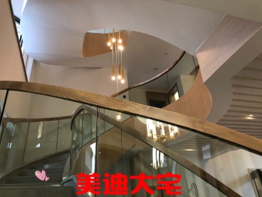 錦繡河山別墅新中式廊道效果圖
