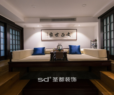 龍悅灣新中式臥室效果圖