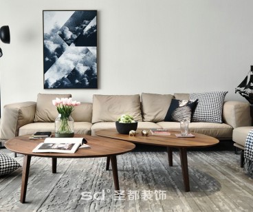 蘇荷苑現(xiàn)代簡(jiǎn)約客廳效果圖