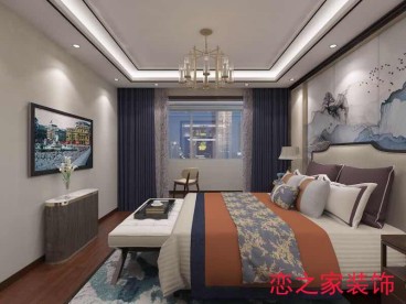 警苑小區(qū)中式臥室效果圖