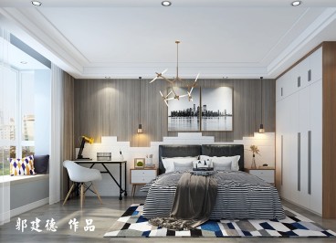 馬家堡86號院北歐臥室效果圖