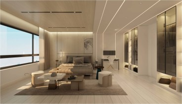 伊泰華府世家現(xiàn)代簡約臥室效果圖