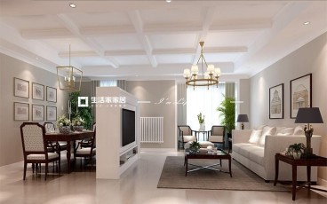 格拉斯小鎮(zhèn)美式客廳效果圖