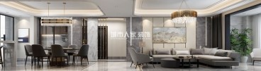 曲江香都玖墅現(xiàn)代簡約客廳效果圖