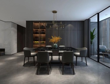 建業(yè)桂圓現(xiàn)代簡約餐廳效果圖