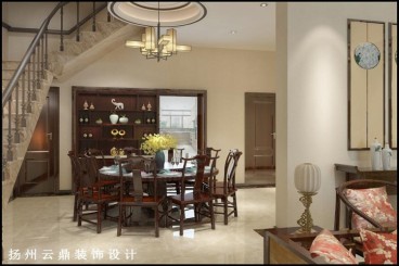 淮泗別墅新中式餐廳效果圖
