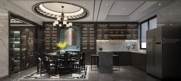 龍辰紫院中式餐廳效果圖