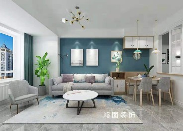 名仕豪庭北歐背景墻效果圖