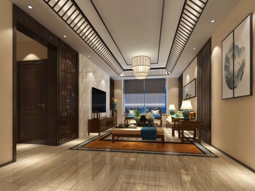中興和園新中式客廳效果圖
