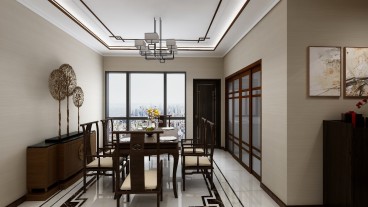恒大豪庭中式餐廳效果圖