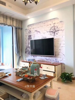 魯能九龍花園恬淡田園客廳效果圖