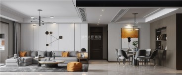 江南世紀(jì)城現(xiàn)代輕奢客廳效果圖