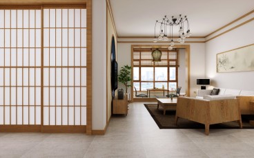 越秀君悅府日式玄關(guān)效果圖