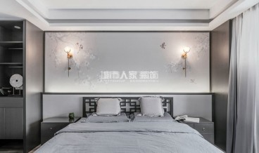 龍湖紫都城新中式臥室效果圖