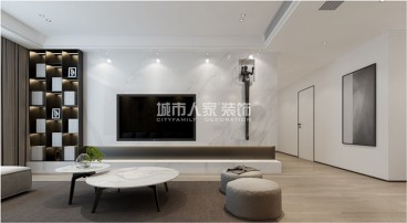 開元第一城現(xiàn)代簡約客廳效果圖