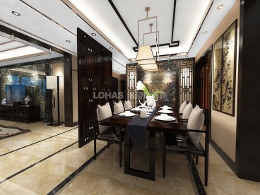 中森意墅藍(lán)山新中式餐廳效果圖