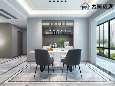 美瓏公園139㎡現(xiàn)代簡約餐廳效果圖