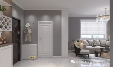 绿城玉兰花园现代简约客厅效果图
