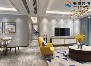 金色禮贊現(xiàn)代簡約客廳效果圖