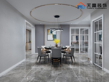 中庚香山新城160㎡現(xiàn)代簡約餐廳效果圖