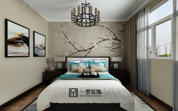 金色柏林新中式臥室效果圖