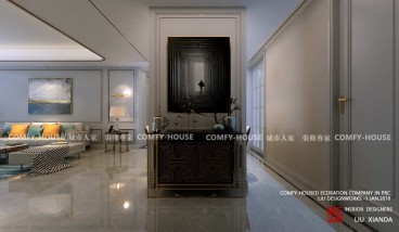 綠地國際城現代輕奢玄關效果圖