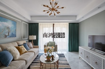 西溪華府美式客廳效果圖