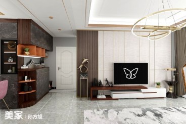 恒大城現(xiàn)代輕奢客廳效果圖
