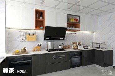 恒大城現(xiàn)代輕奢廚房效果圖