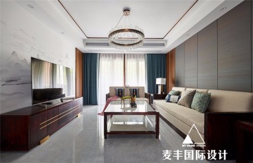 南都德加新中式客廳效果圖