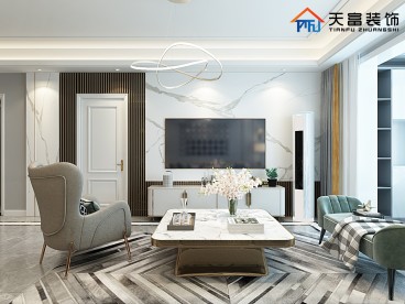 萬達華府現(xiàn)代輕奢客廳效果圖