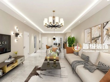 碧桂園鳳凰城現(xiàn)代輕奢客廳效果圖