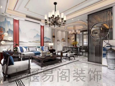 百強世紀城中式客廳效果圖