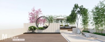 現代簡約花園效果圖