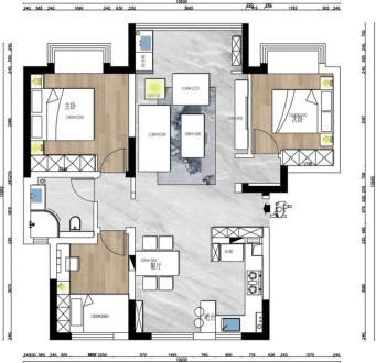 綠地IFC中央公館(建設(shè)中)簡美戶型圖效果圖