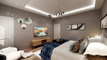 上海灣現(xiàn)代簡約臥室效果圖
