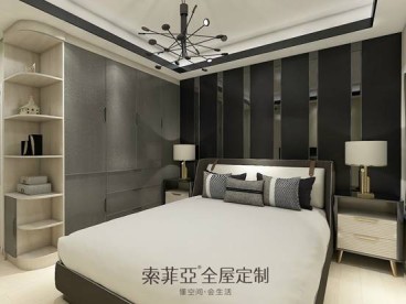 索菲亞|南昌富力金禧悅城現(xiàn)代簡約臥室效果圖
