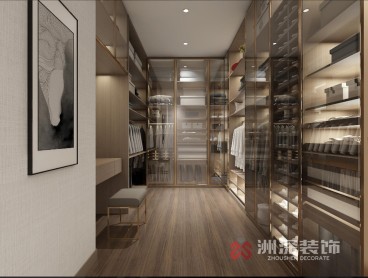 萬科麓山現(xiàn)代簡約衣帽間效果圖