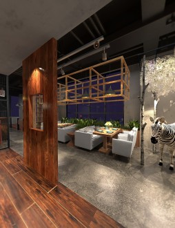 山東曹縣斑馬主題餐廳工業(yè)風(fēng)效果圖