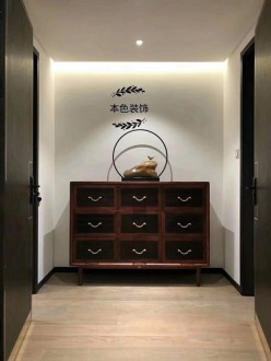 玉龍灣新中式風格排屋新中式廊道實景圖