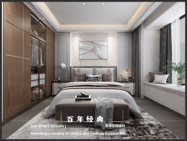 舜江花園現(xiàn)代輕奢臥室效果圖