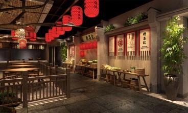 鳳崗鎮(zhèn)中式效果圖