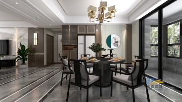 鴻鑫御景(建設(shè)中)新中式餐廳效果圖