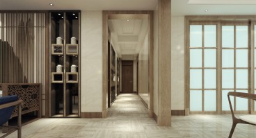 青建悅廷新中式玄關(guān)效果圖