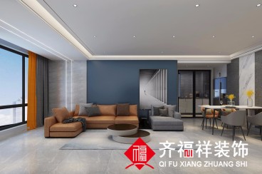 國安悅府港式客廳效果圖