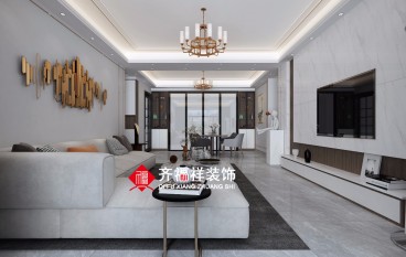 江南花園現(xiàn)代輕奢客廳效果圖