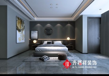 麒麟公館現(xiàn)代輕奢臥室效果圖
